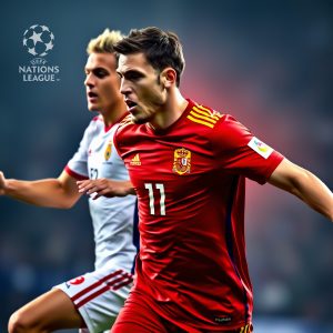 Ilustracja przedstawiająca zapowiedź meczu Ligi Narodów UEFA